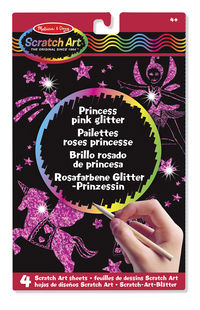princess pink glitter scratch art boards r: 15810 - 