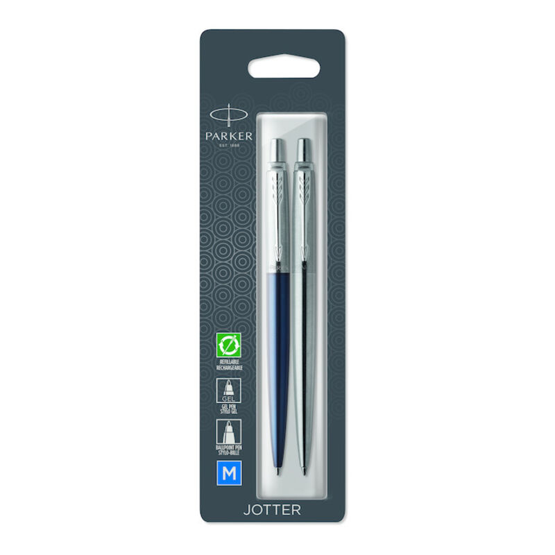 PARKER JOTTER LONDON DUO DISCOVERY PACK AZUL BOLI + GEL ACERO