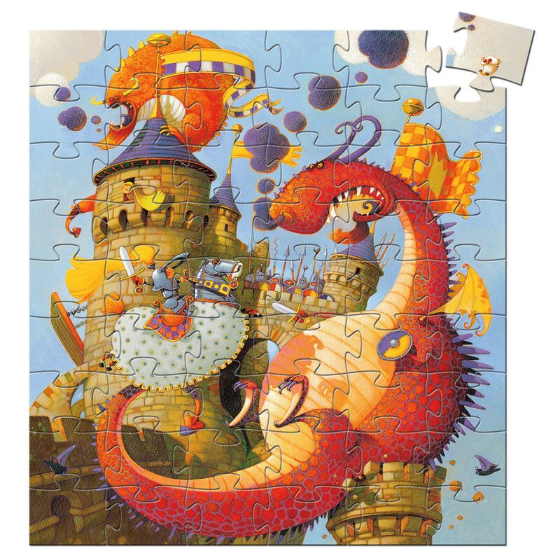 puzzle silueta vaillant y el dragon r: 37256