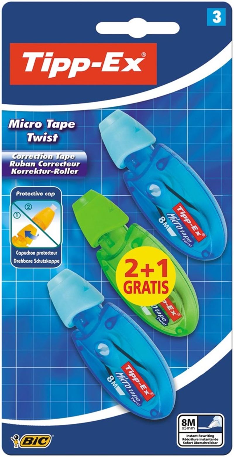 blister / 2+1 cinta correctora micro tape twist