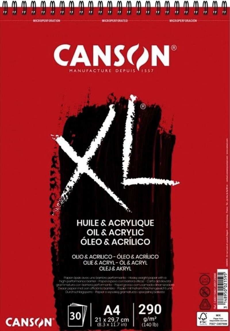 CANSON BLOC ESP XL OLEO & ACRILICO 30H 290G 21X29, 7