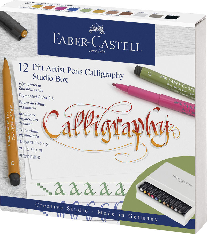 studio box 12 rotuladores pitt artist pen calligraphy