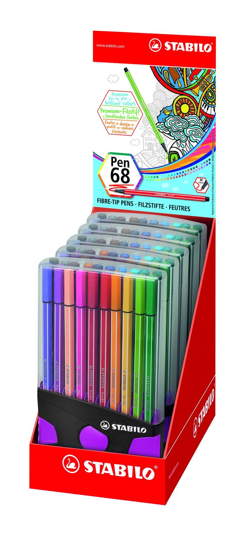c / 20 stabilo pen color parade ant / pink r: 6820-04-03