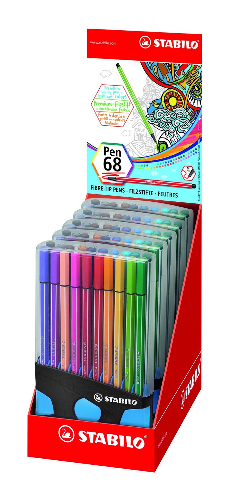 c / 20 stabilo pen color parade ant / light bl r: 6820-04-04