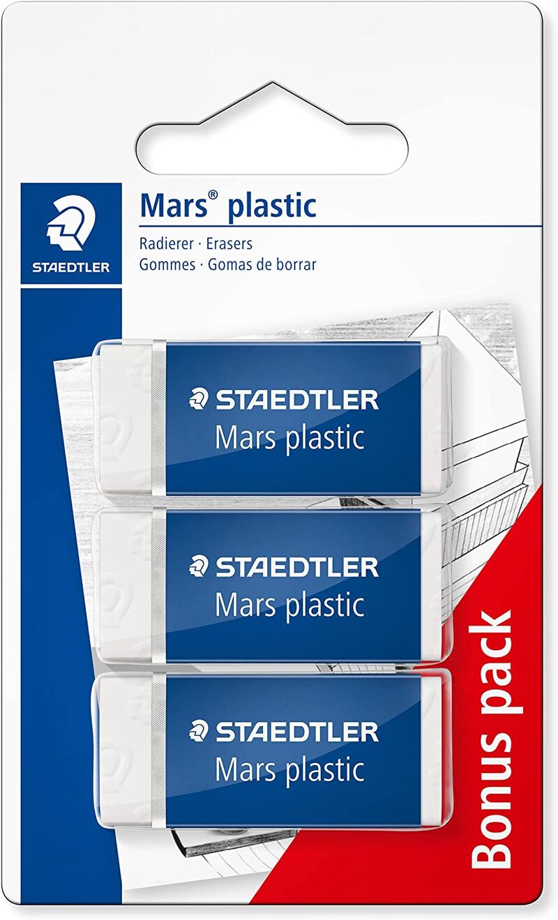 BLISTER 3 GOMAS BORRAR MARS PLASTIC