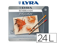 c / 24 lapices colores rembrandt polycolor caja metal. lyra r: 2001240