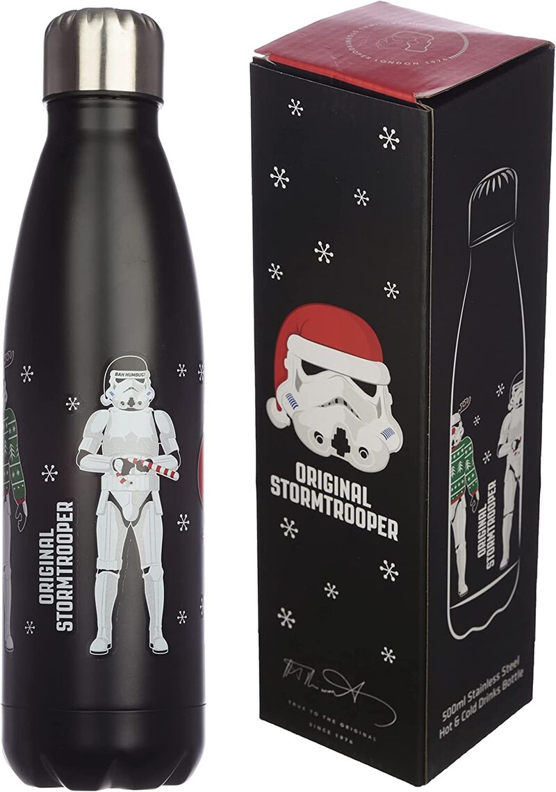 THE ORIGINAL STORMTROOPER CHRISTMAS REUSABLE STAINLESS STEEL HOT & COLD THERMAL INSULATED DRINKS BOTTLE 500ML