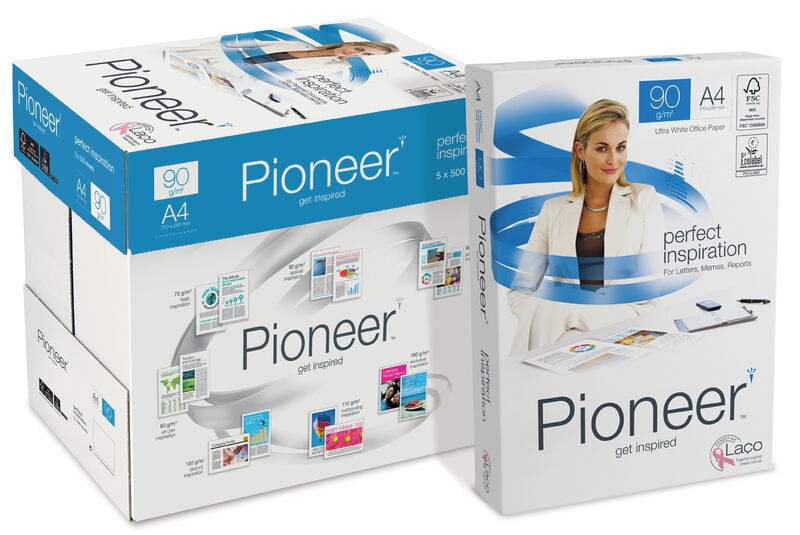 c / 5 paquete 500h papel a4 90gr pioneer