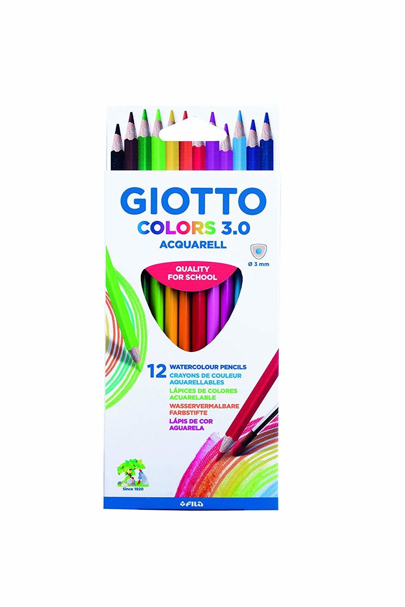 c / 12 lapices de colores giotto colors aquarell 3.0