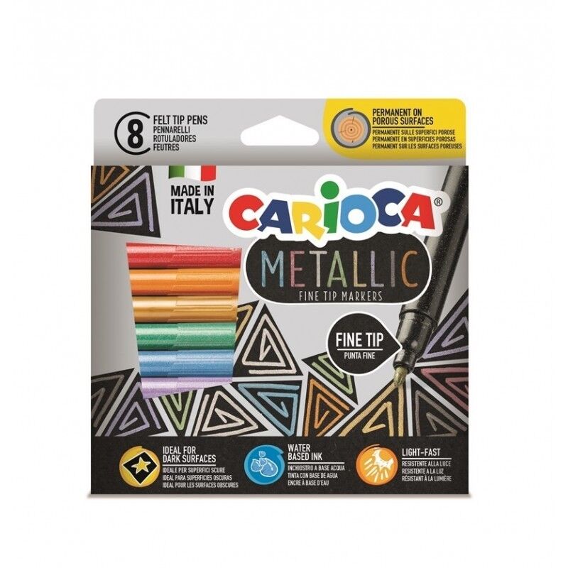 c / 8 rotuladores carioca metallic fine - 