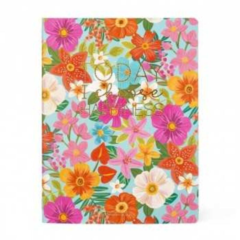 CUADERNO - LARGE LINED - FLOWERS