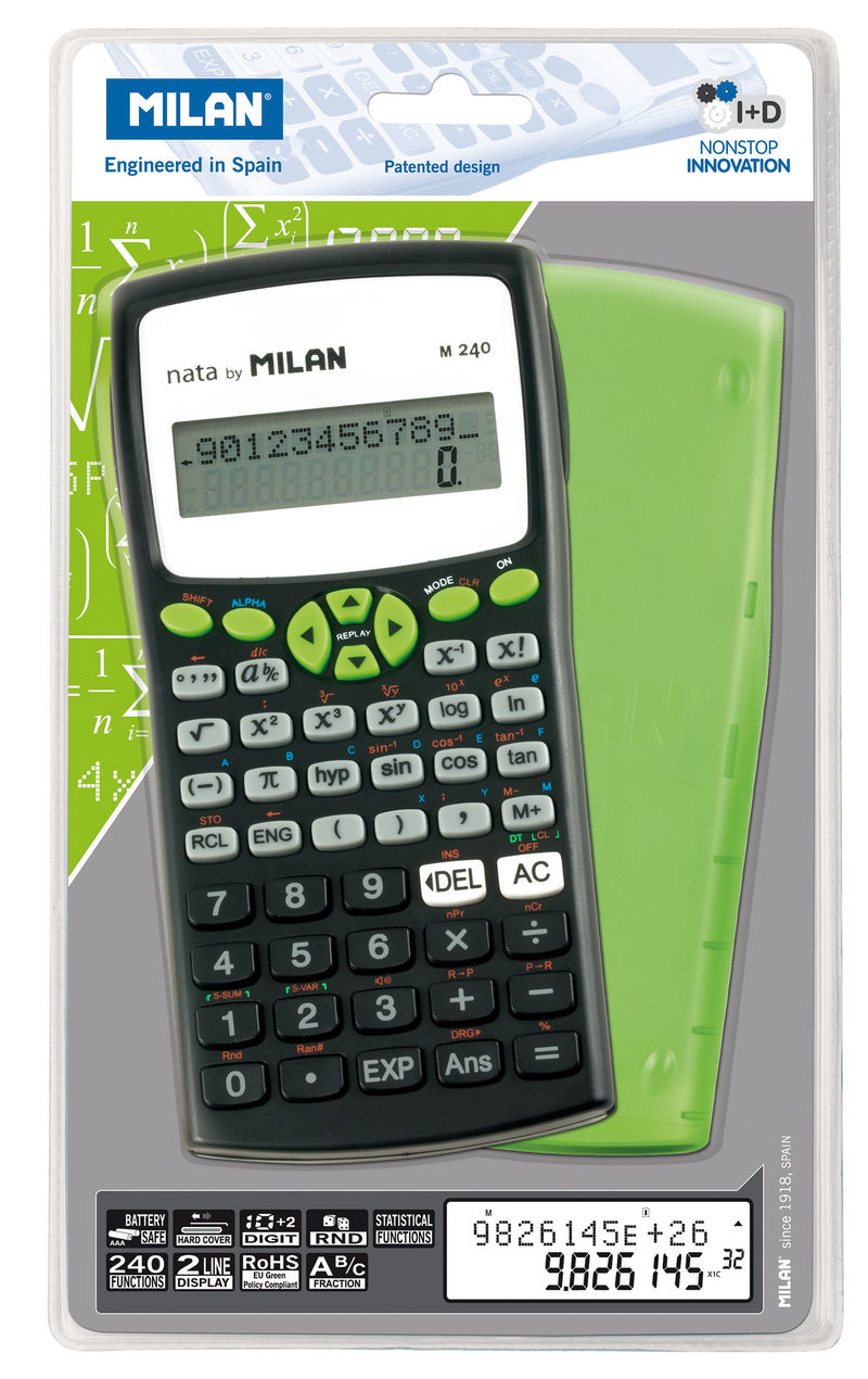 calculadora milan cientifica m240 verde