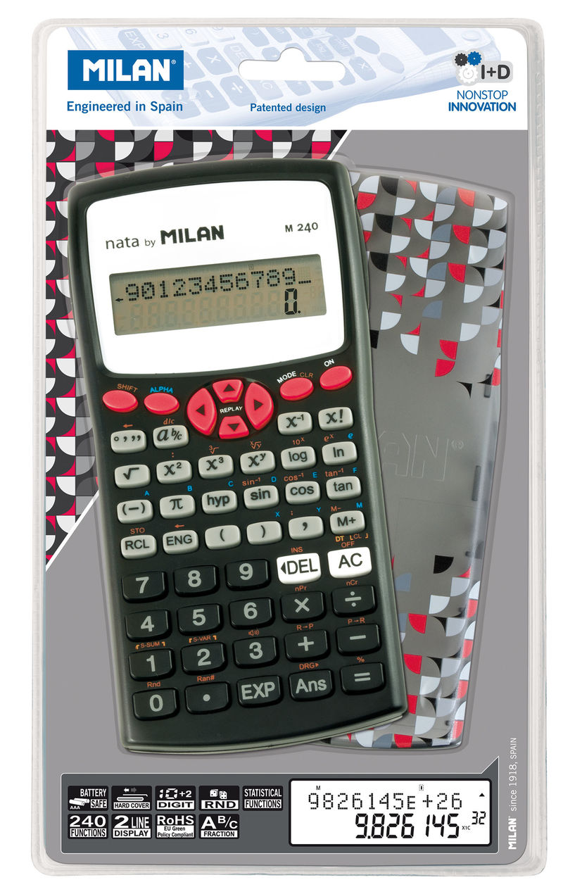 calculadora milan cientifica m240 roja - 