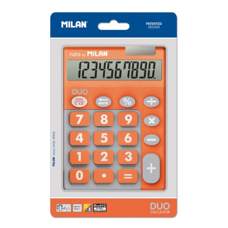 calculadora milan touch duo naranja 10 digitos r: 150610 - 