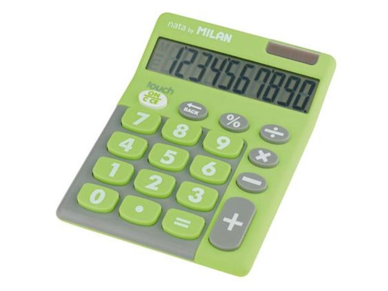 calculadora milan touch duo verde 10 digitos r: 150610 - 