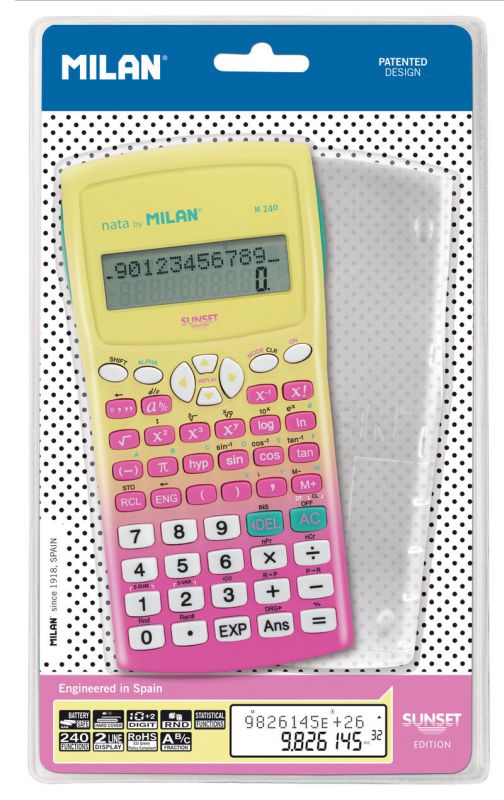 calculadora milan cientifica m240 sunset rosa