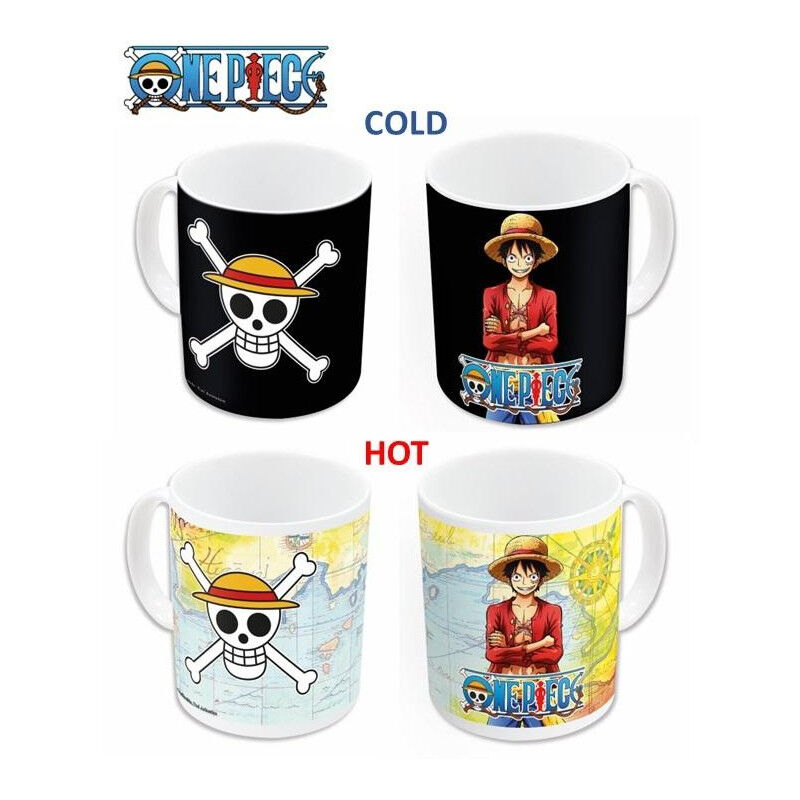 TAZA CERAMICA 325 ML CHANGING COLOR EN CAJA REGALO ONE PIECE YOUNG ADULT