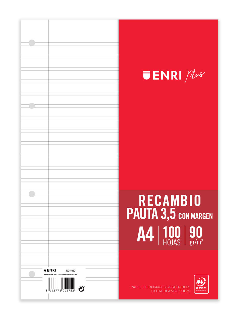 RECAMBIO ENRI 90GR PAUTA 3, 5 / M
