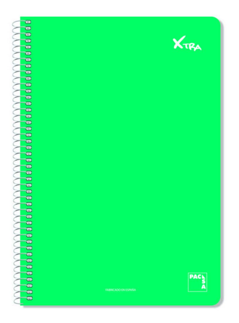 paq / 5 cuaderno xtra fº 80h cuadro 4x4 60gr t. dura verde oscuro