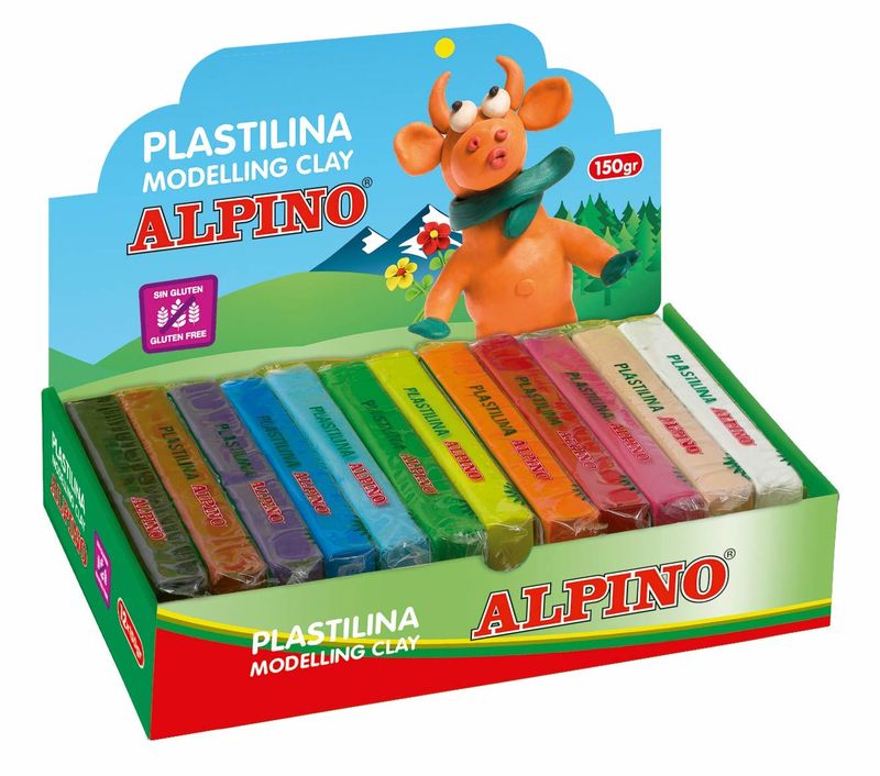 PLASTILINA ALPINO 50GR COLORES FLUOR SURTIDOS