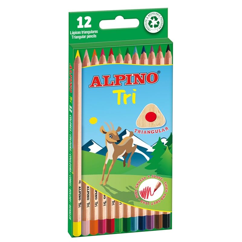 lapices alpino 12 colores triangulares - 