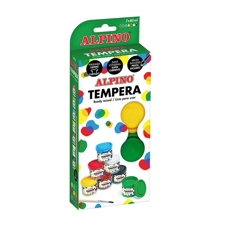 C / 7 TEMPERAS ALPINO 40ML + PINCEL GRATIS
