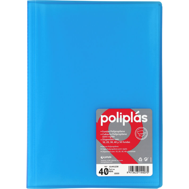 poliplas 40 fundas folio translucido azul r: 01441230 - 