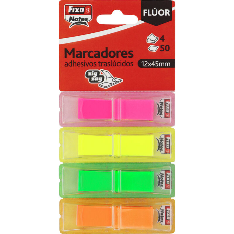 PACK POPUP 4 MARCADORES 50H 12X45MM FLUO