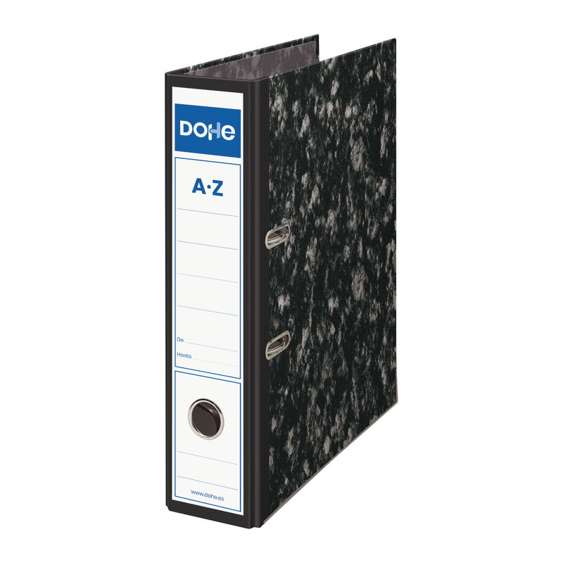 archivador jaspeado oscuro lomo ancho folio natural con rado - 