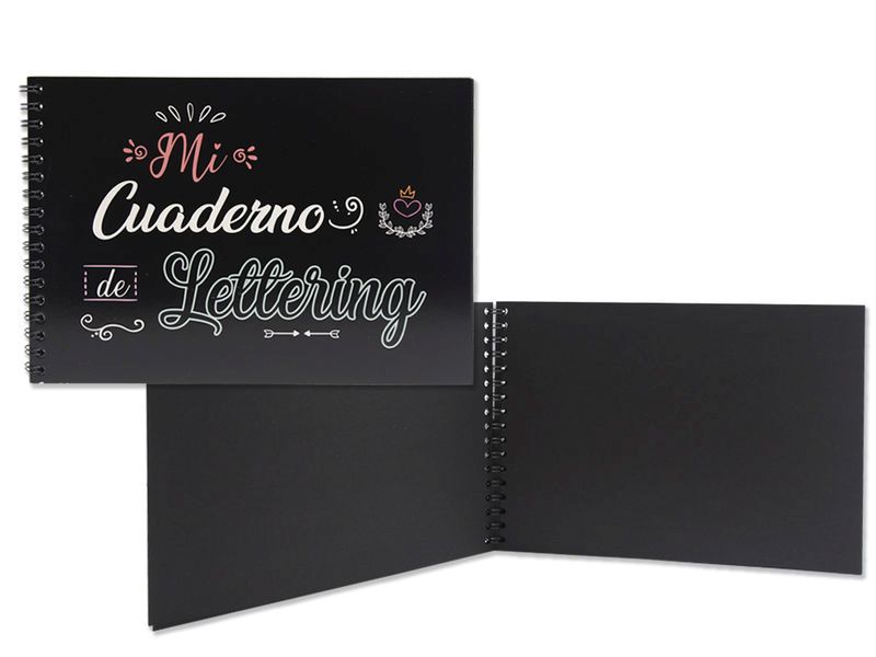 cuaderno a5 lettering 32h negras 180gr