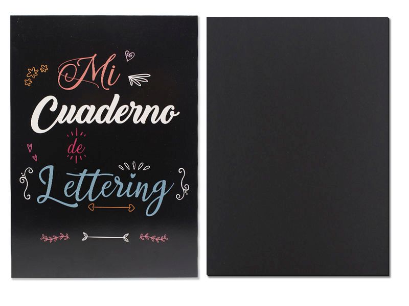 cuaderno a4 lettering 50h negras 80gr