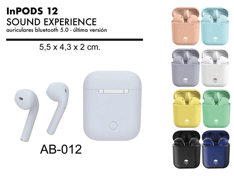 AURICULARES INPODS 12 BLUETOOTH5.0, 8 COLORES