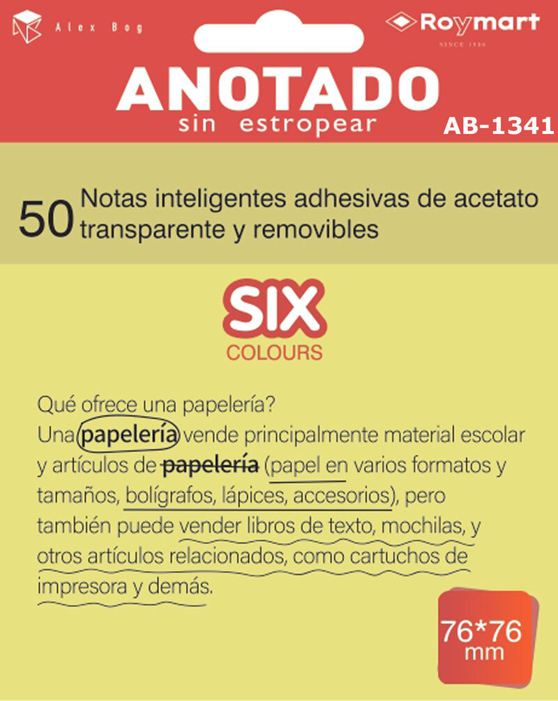 PAQ / 50 NOTAS ACETATO 76x76 AMARILLO