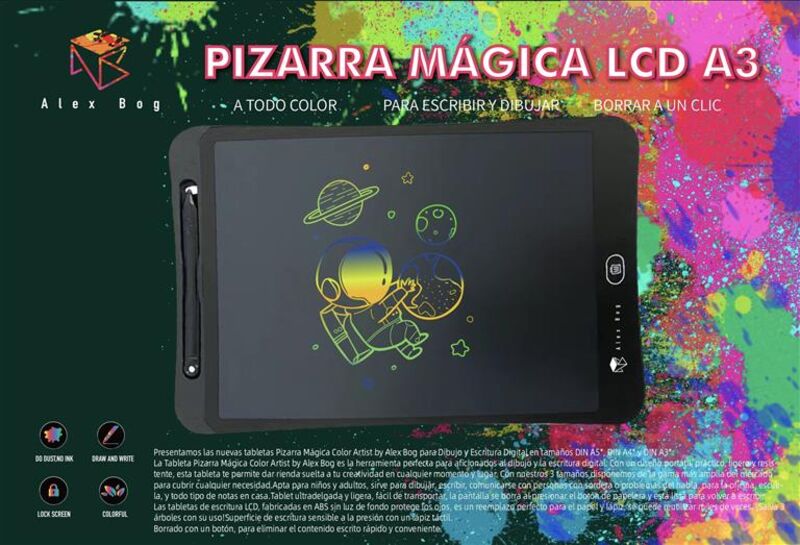 PIZARRA MAGICA LCD A3 COLOR, 3 COLORES