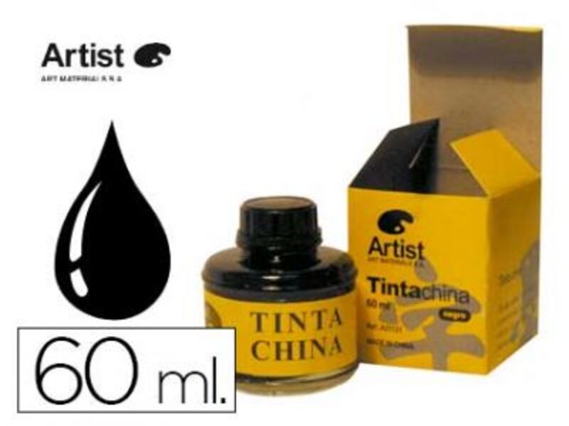 tinta china negra frasco 60ml