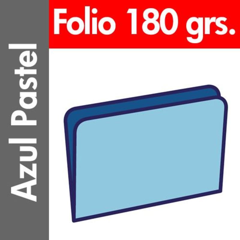 c / 50 subcarpeta pastel 180 gr / m² folio azul