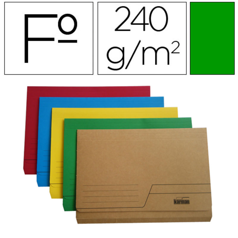 c / 10 subcarpeta bolsa bright 240 gr / m² folio verde