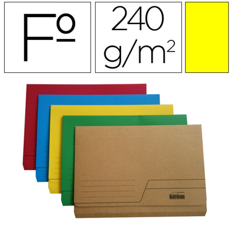 c / 10 subcarpeta bolsa bright 240 gr / m² folio amarillo