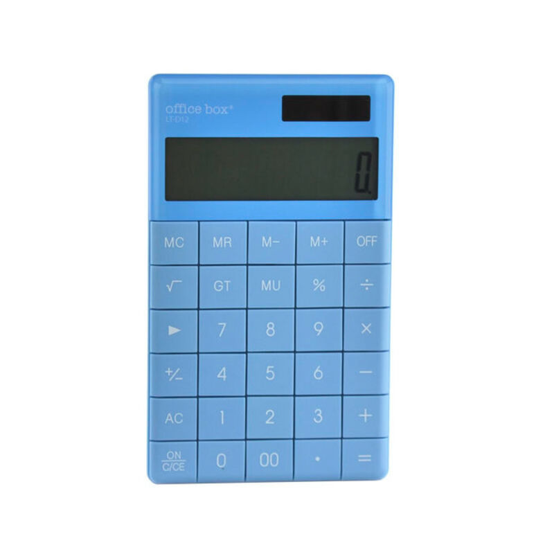 calculadora solar 12 digitos office box azul - 