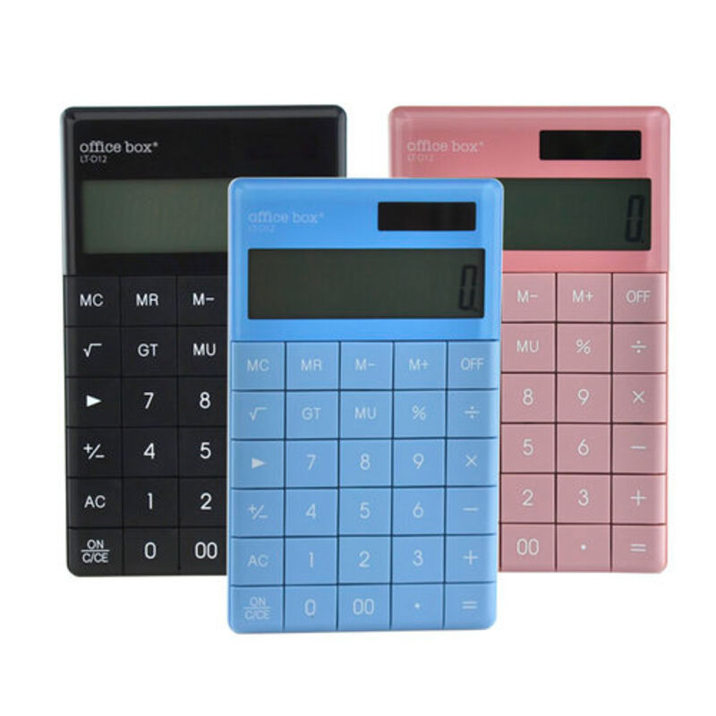calculadora solar 12 digitos office box negro