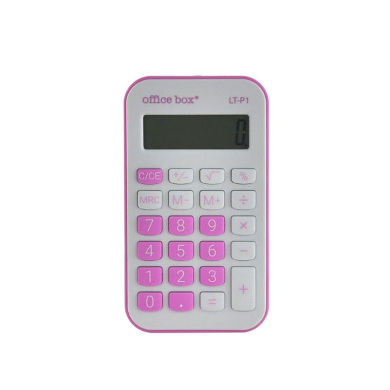 calculadora office box 8 dig. lt-p1 rosa