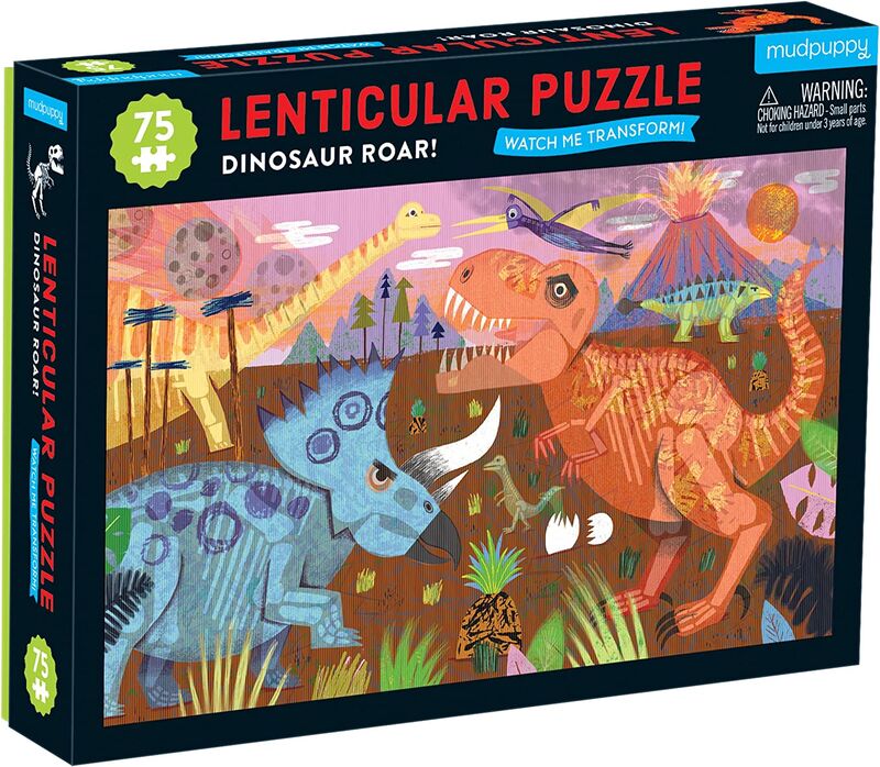 puzzle 75 piece lenticular / dinosaur roar