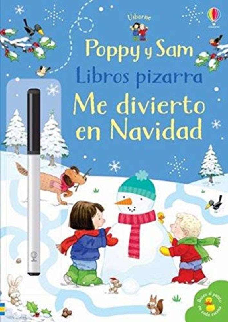 poppy y sam - me divierto en navidad - libro pizarra