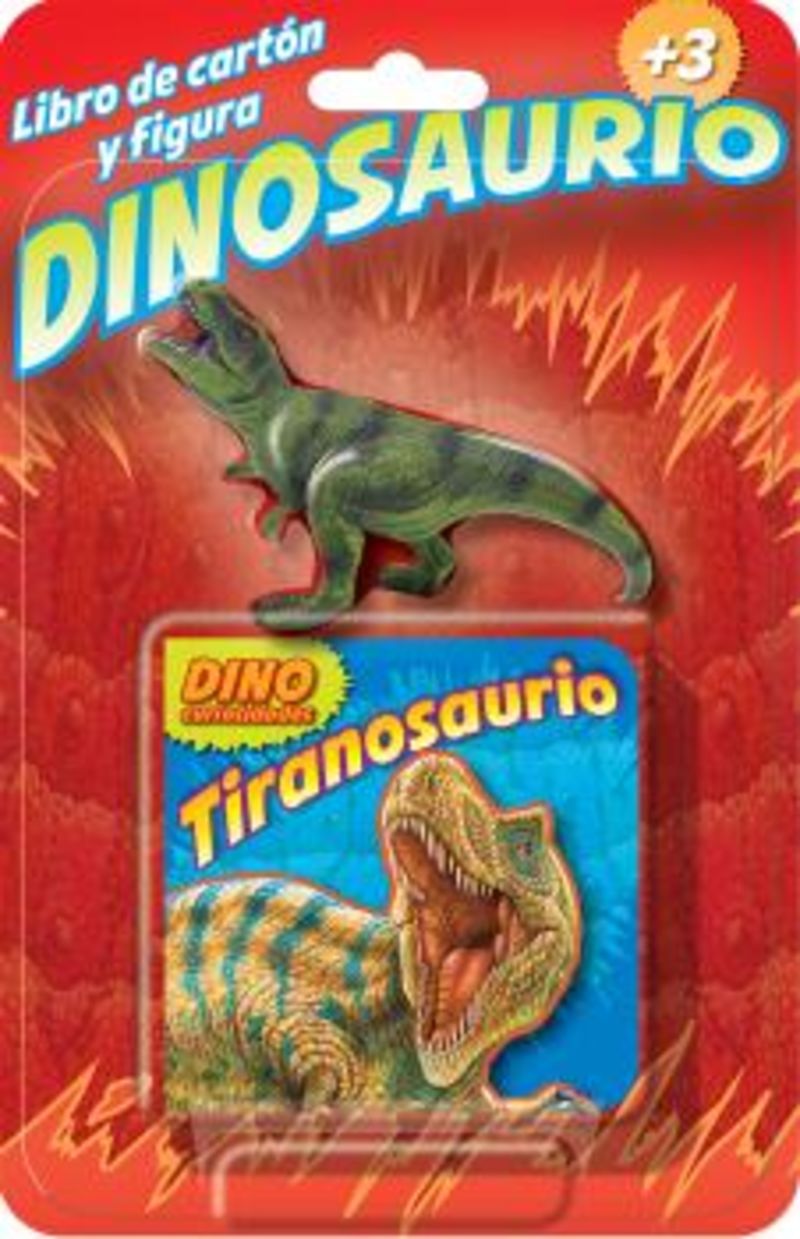 tiranosaurio - libro de carton y figura dinosaurio