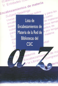 (CD-R) LISTA DE ENCABEZAMIENTO DE MATERIAS DE BIBLIOTECAS D