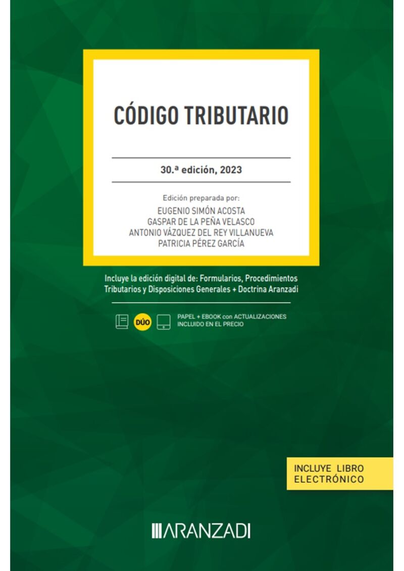 (30 ed) codigo tributario (duo) - Gaspar De La Peña Velasco / [ET AL. ]