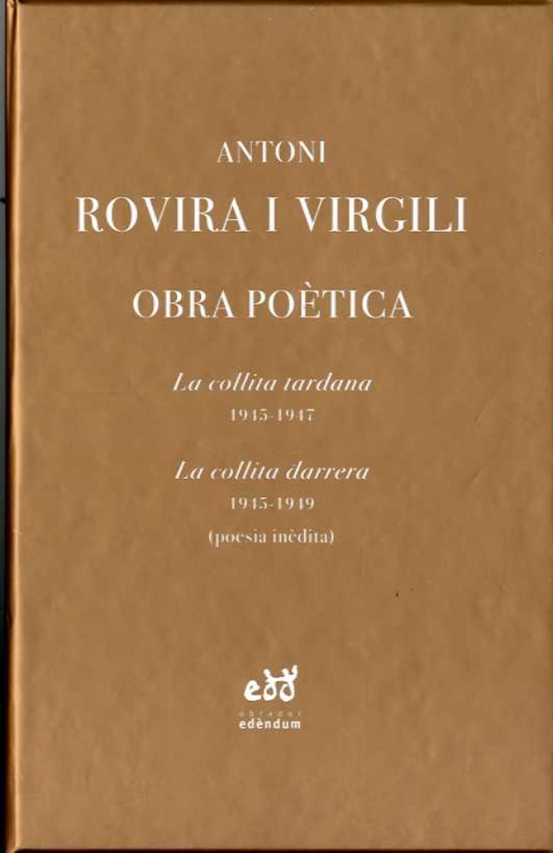 obra poetica (antoni rovira i vergili) (2 vols. ) - Antoni Rovira I Virgili