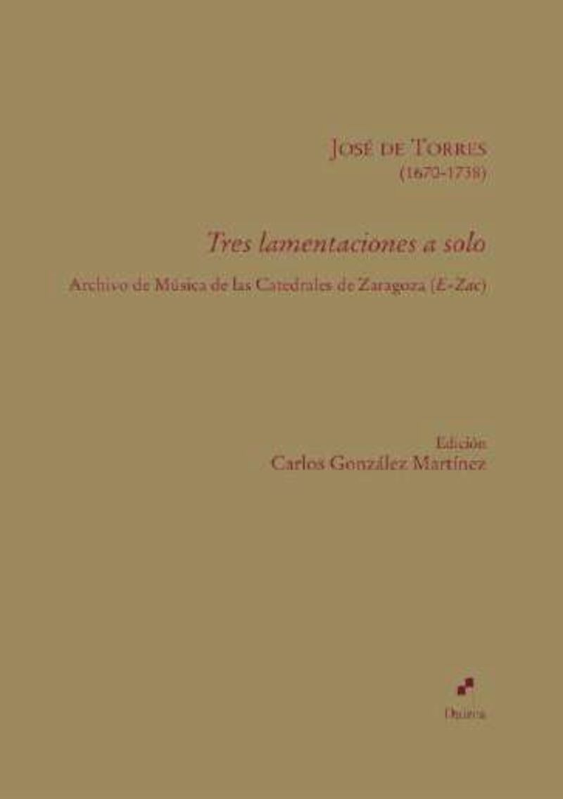 tres lamentaciones a solo - Jose De Torres