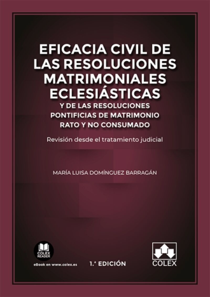 eficacia civil de las resoluciones matrimoniales eclesiasti - Maria Luisa Dominguez Barragan