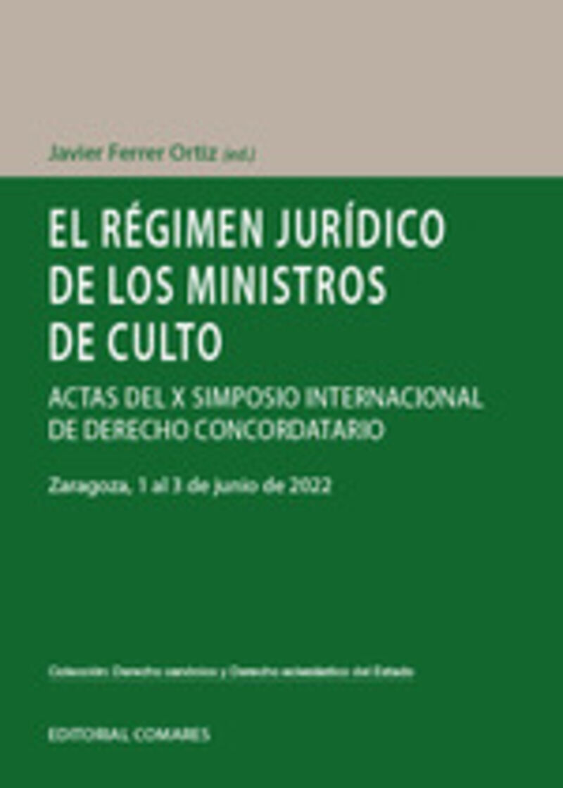 el regimen juridico de los ministros de culto - Javier Ferrer Ortiz